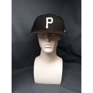 New Era 59Fifty Men's Fitted Pittsburgh Pirates Hat Size 7 1/2 Black NEW!